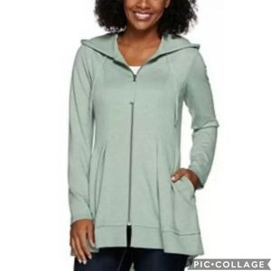 LOGO Lounge Lori Goldstein Hooded Jacket Mint L